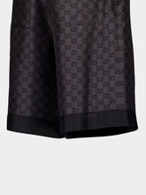 Gucci Grey and Black GG Monogram Silk Twill Shorts