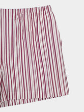 Gucci White and Rosso Ancora Striped Cotton Shorts