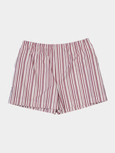 Gucci White and Rosso Ancora Striped Cotton Shorts