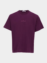 Stone Island Burgundy Short Sleeve T-Shirt with Embroidery