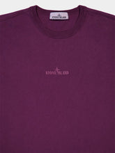 Stone Island Burgundy Short Sleeve T-Shirt with Embroidery