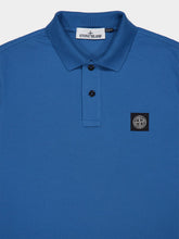 Stone Island Avio Blue Slim Fit Short Sleeve Polo Shirt