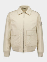 Stone Island Beige Logo Patch Zipped Jacket