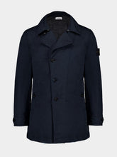 Stone Island Blue Short Trench Coat with Anti-Drop