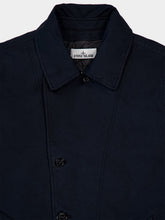 Stone Island Blue Short Trench Coat with Anti-Drop