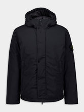 Stone Island Black Hooded Jacket with Anti-Drop