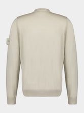 Stone Island Beige Crewneck Jumper with Ribbed Details