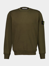 Stone Island Military Green Sweatshirt with Side Logo