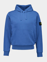 Stone Island Avio Blue Hooded Sweatshirt with Pouch Pocket