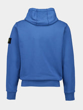 Stone Island Avio Blue Hooded Sweatshirt with Pouch Pocket