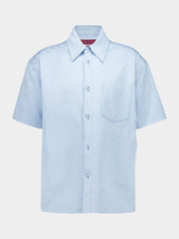 Gucci Light Blue Oversize GG Cotton Shirt