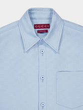 Gucci Light Blue Oversize GG Cotton Shirt