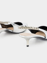 Gucci Silver Signoria Slingback Pumps