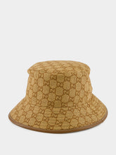 Camel GG Raffia Bucket Hat