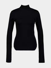 Balenciaga Black Long-Sleeve Reverse Polo Knit Top