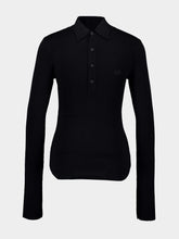 Balenciaga Black Long-Sleeve Reverse Polo Knit Top