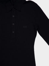 Balenciaga Black Long-Sleeve Reverse Polo Knit Top