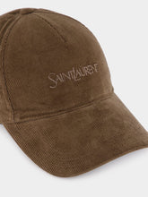 Saint Laurent Khaki Corduroy Baseball Cap