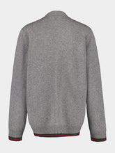 Gucci Grey Wool and Cashmere Cardigan with Web