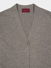 Gucci Grey Wool and Cashmere Cardigan with Web