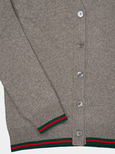 Gucci Grey Wool and Cashmere Cardigan with Web
