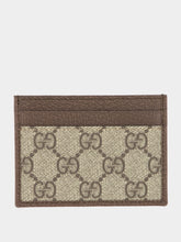 Gucci Beige GG Canvas Card Holder with Web Stripe