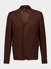 Gucci Dark Brown Embossed Wool Jacket