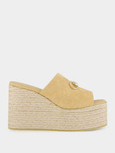 Gucci Beige GG Platform Espadrille with Horsebit