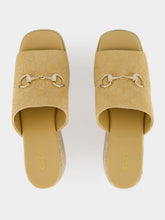 Gucci Beige GG Platform Espadrille with Horsebit