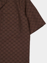 Gucci Brown GG Canvas Linen-Blend Bowling Shirt