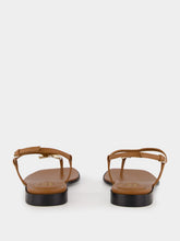Gucci Brown Leather Flat Sandals with Interlocking G