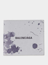 Balenciaga Light Grey Printed Leather Wallet