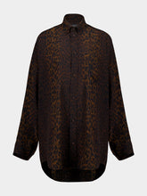 Balenciaga Brown Leopard Silk Pyjama Shirt