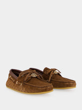 Gucci Maroon Brown GG Calfskin Moccasins