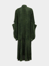 Balenciaga Green Double Sleeve Pleated Dress