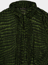 Balenciaga Green Double Sleeve Pleated Dress