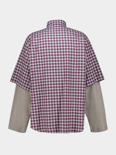 Balenciaga Red and Navy Checked Hybrid Shirt