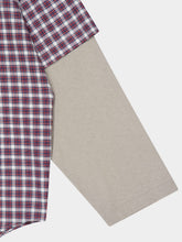 Balenciaga Red and Navy Checked Hybrid Shirt