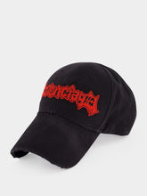 Balenciaga Black Cotton Drill Logo Cap