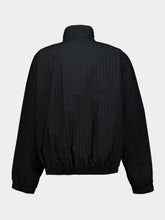 Balenciaga Navy Micro Tartan Track Jacket