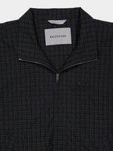 Balenciaga Navy Micro Tartan Track Jacket