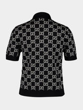 Gucci Black Reversible GG Wool Polo Shirt