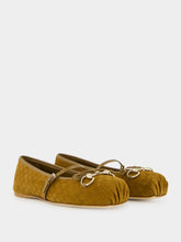 Gucci Light Brown Mini Suede GG Horsebit Ballet Flat