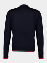 Gucci Dark Blue Wool Knit Sweater with Web