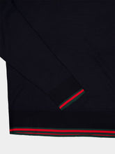 Gucci Dark Blue Wool Knit Sweater with Web