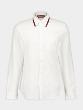Gucci White Oxford Shirt with Web Collar