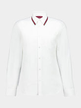 Gucci White Oxford Shirt with Web Collar