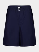 Gucci Navy Blue Cotton Poplin Tailored Shorts