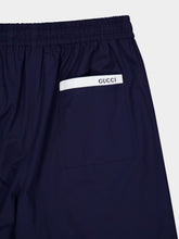 Gucci Navy Blue Cotton Poplin Tailored Shorts