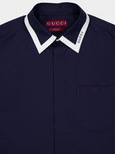 Gucci Dark Blue Heavy Poplin Cotton Shirt